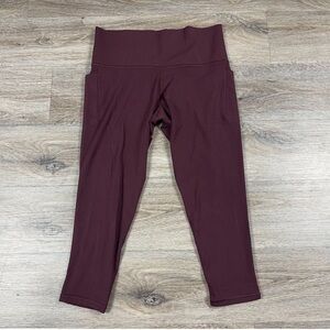 Athleta Women's Salutation Stash Pocket II 7/8 Tights/Leggings Size 1X Maroon